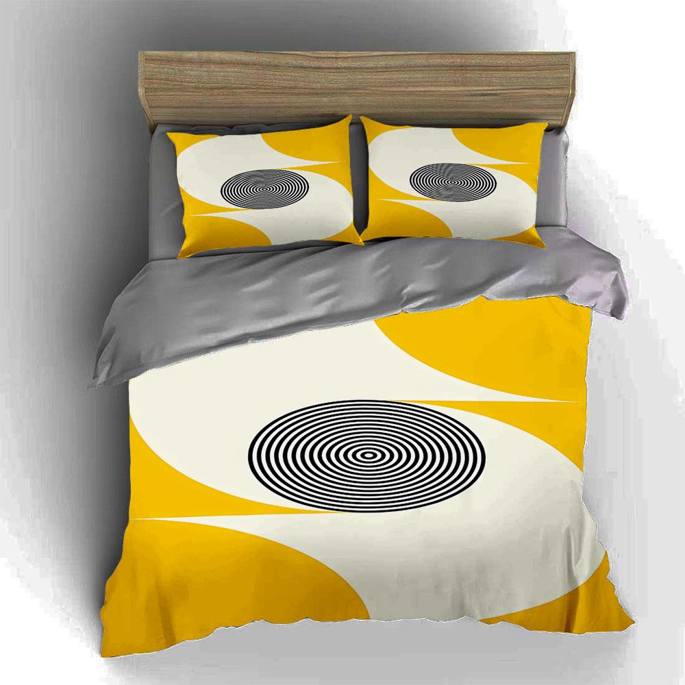 Spiralförmige konzentrische Kreise Bettwäsche Bettbezug-Sets Bettbezüge Kissenbezüge Geschenke (1 * Bettbezug 2 * Kissenbezüge, ohne Bettdecke)