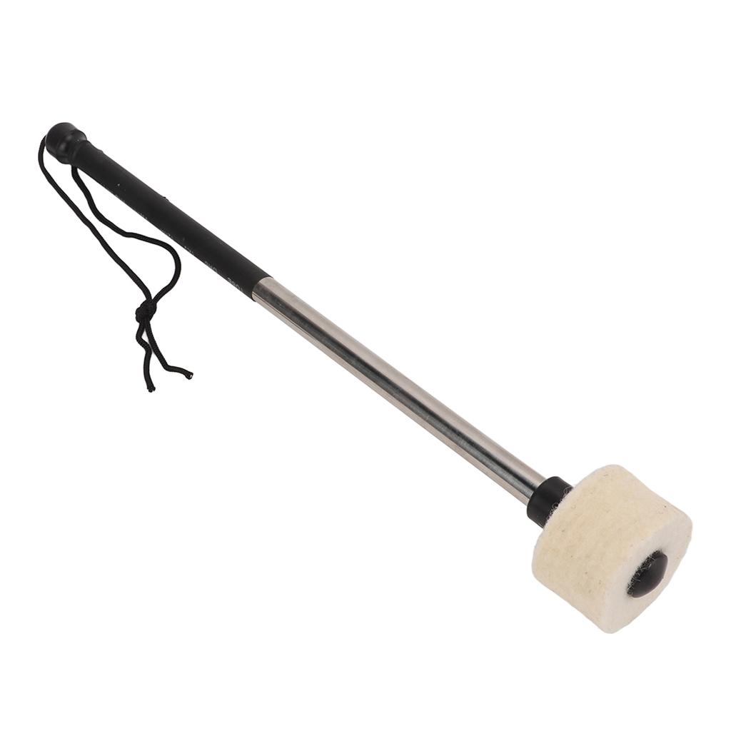 Drum Mallet White Felt Band Percussion Accessory with Stainless Steel Stick for Performance