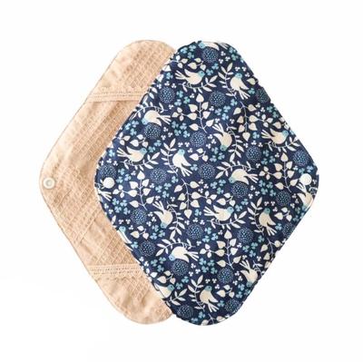 Hanafu Cloth Napkin Leak Organic 1 Cotton Bird Navy Holder, Sanitary, Prevention, Regular, Cotton, Piece, Pattern,