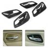 4x Carbon Fiber Interior Door Handle Bowl Cover Trim For BMW E90 E92 E93 2005-12