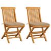 Day and Night - Day and Night Garden Chairs 2 Pcs Teak Wood with Beige Cushions