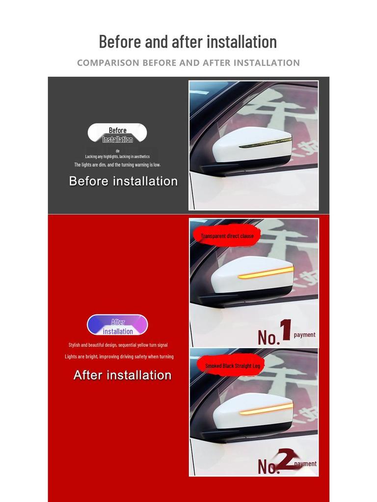 Nissan Bluebird LANNIA KICKS Rearview Mirror Turn Signal with Yellow Flowing Light