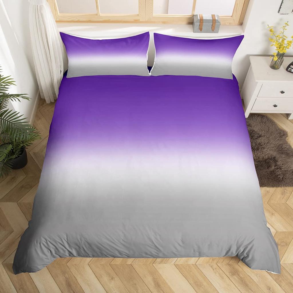 Rött Grått Vitt Randigt King Påslakan Gradient Geometriskt Sängklädesset Modernt Randigt Konst Täcköver Polyester Quiltöverdrag
