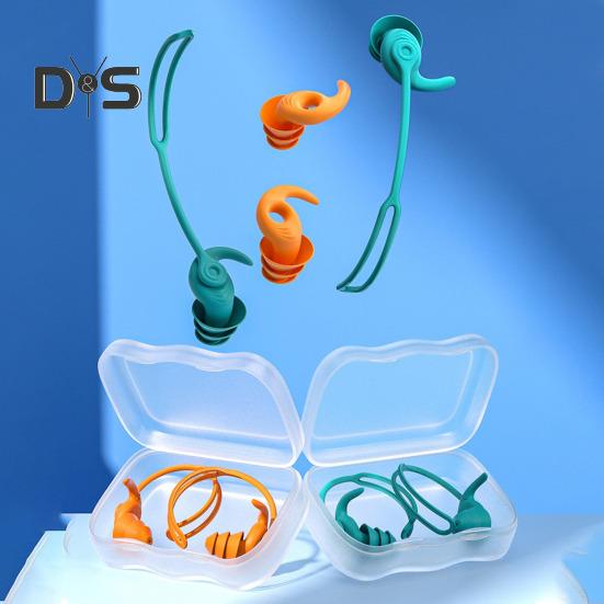 1 sett silikon ørepropper for svømmende med 360 graders roterende ledning ergonomisk vanntett vaskbar myk gjenbrukbar menn kvinner støyreduksjon stille ørepropper