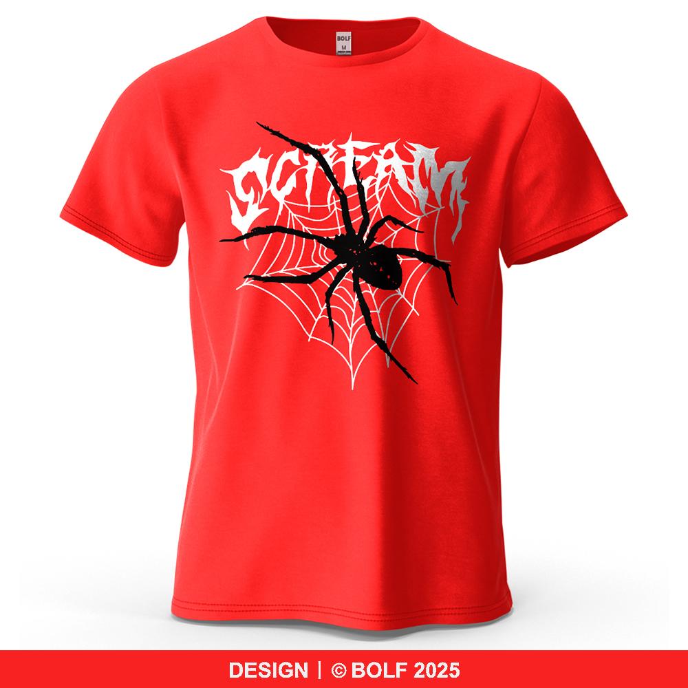 Black Spider Cool Printed Men's T-Shirt Oversized Mysterious Graphic Tees for Women Tops Tees Streetwear