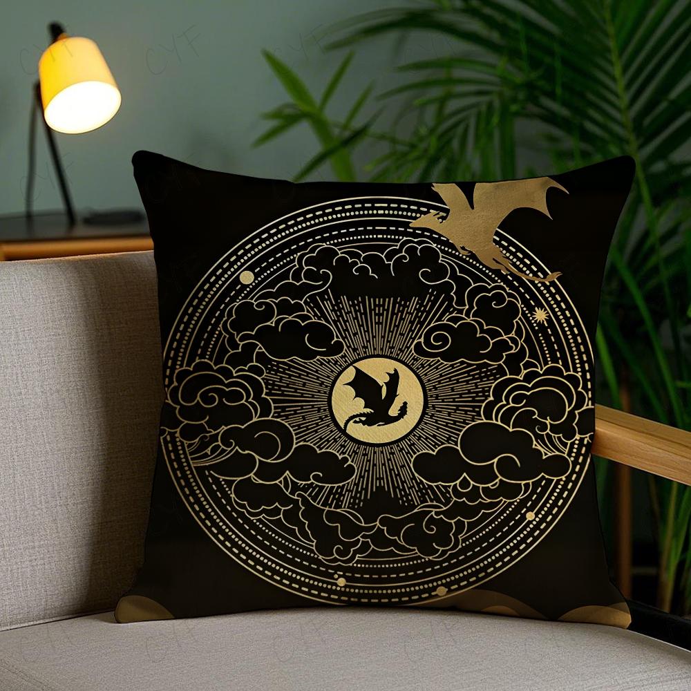Short Plush Material Pillowcasef-Fourth W-Wing Dragon Pillow Case Pillowcase Anti-Dustmite Pillow Invisible Zipper Silky Short P