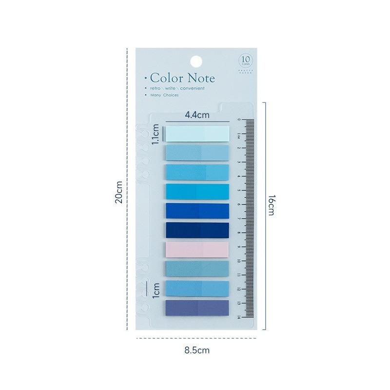 Solid Color Sticky Note Index Label Book Notebook Page Marker Paper Bookmark Tearable Waterproof Stationary Stickers
