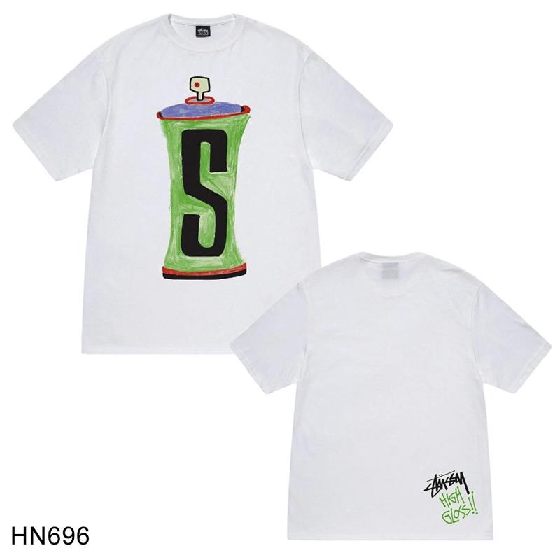 Stussy 2025 Sommer Neues Hochwertiges Rundhals-T-Shirt aus Baumwolle für Männer und Frauen Klassisches Logo mit neuem Musterdruck Paar-T-Shirt