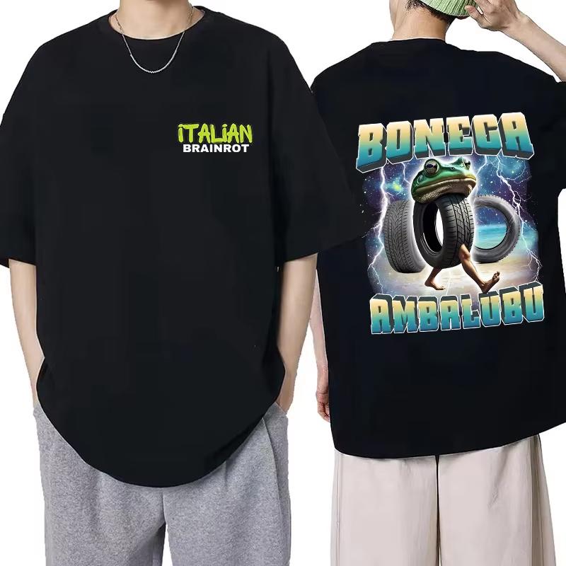 Tralalero Tralala Tung Tung Tung Sahur Bombardiro Crocodilo Tshirt Funny Italian Brainrot Meme Print Summer Men Women Cotton Top