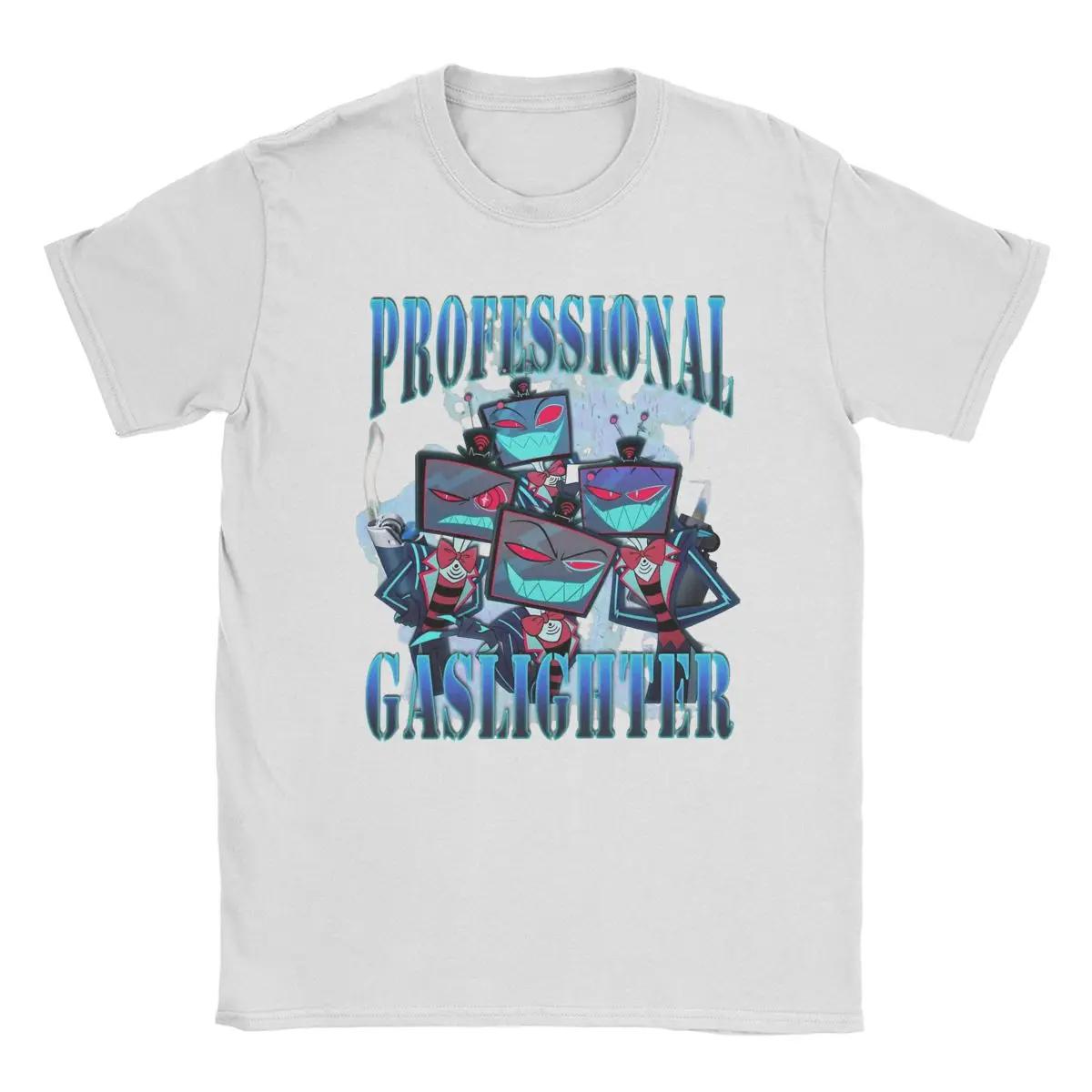 

Мужская футболка Vox Professional Gaslighter Hazbins Hotels Crazy Cotton Tees Футболки с коротким рукавом Футболки с круглым вырезом с принтом XXXL