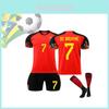 Camisola de Futebol da Copa do Mundo 2022 Bélgica Kit Casa Para Crianças e Adultos Material Poliéster