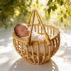 Retro Rattan Basket Chair Newborn Photo Props Infant Posing Bed Backdrops Baby Studio Photography Accessories For Boys Girls