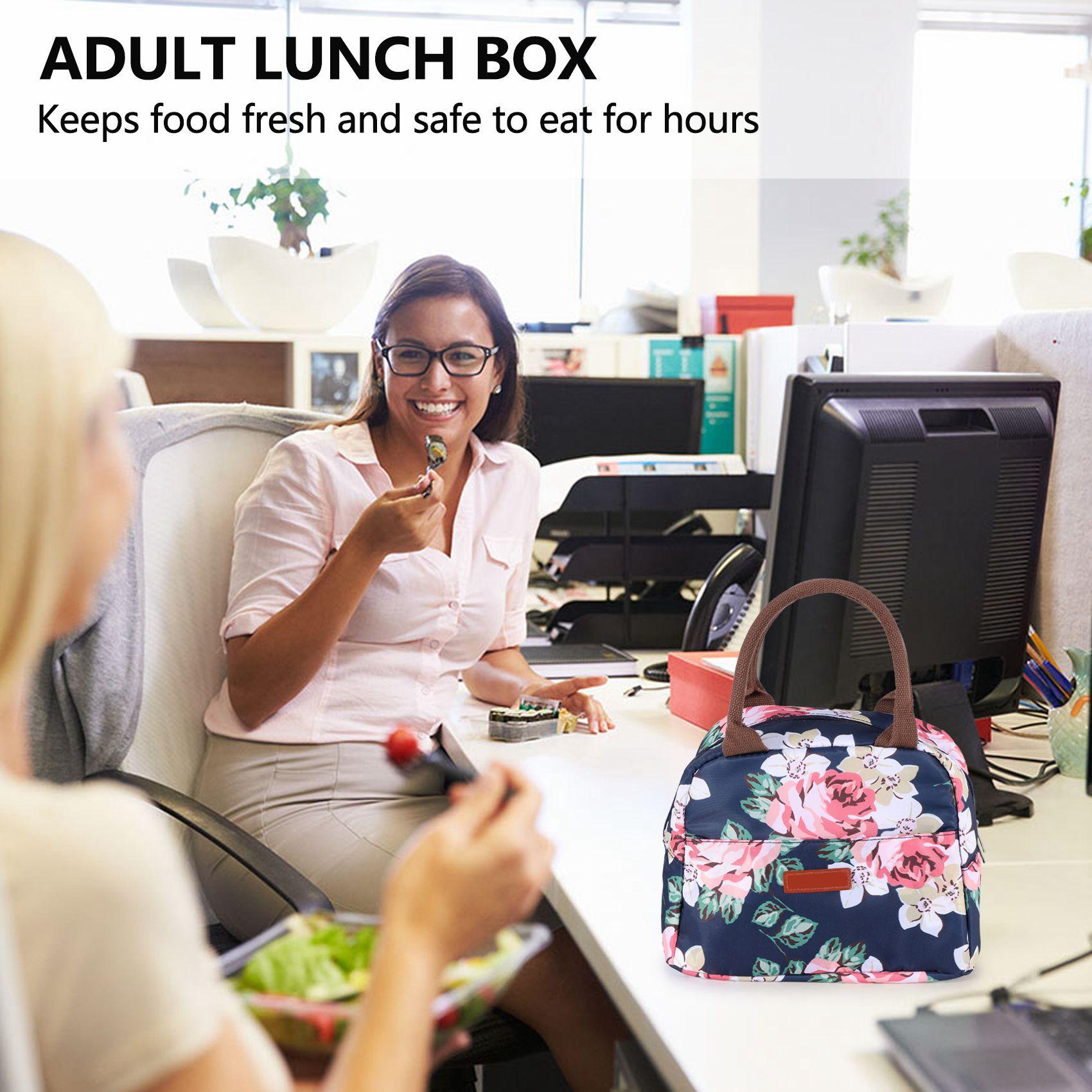 

2025+ Small Lunch Bag, Insulated Lunch Bags for Women, Reusable Adult Lunch Box, Lunch Bag Women (Blue with Flower) China Mainland