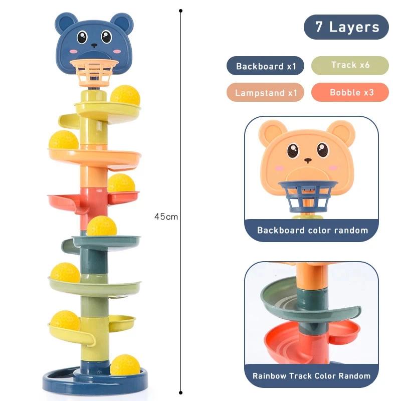 Babies StackingMontessori Baby Toy Rolling Ball Tower Montessori Educational Games For  Track Baby Development Toys 1 2 3 Years