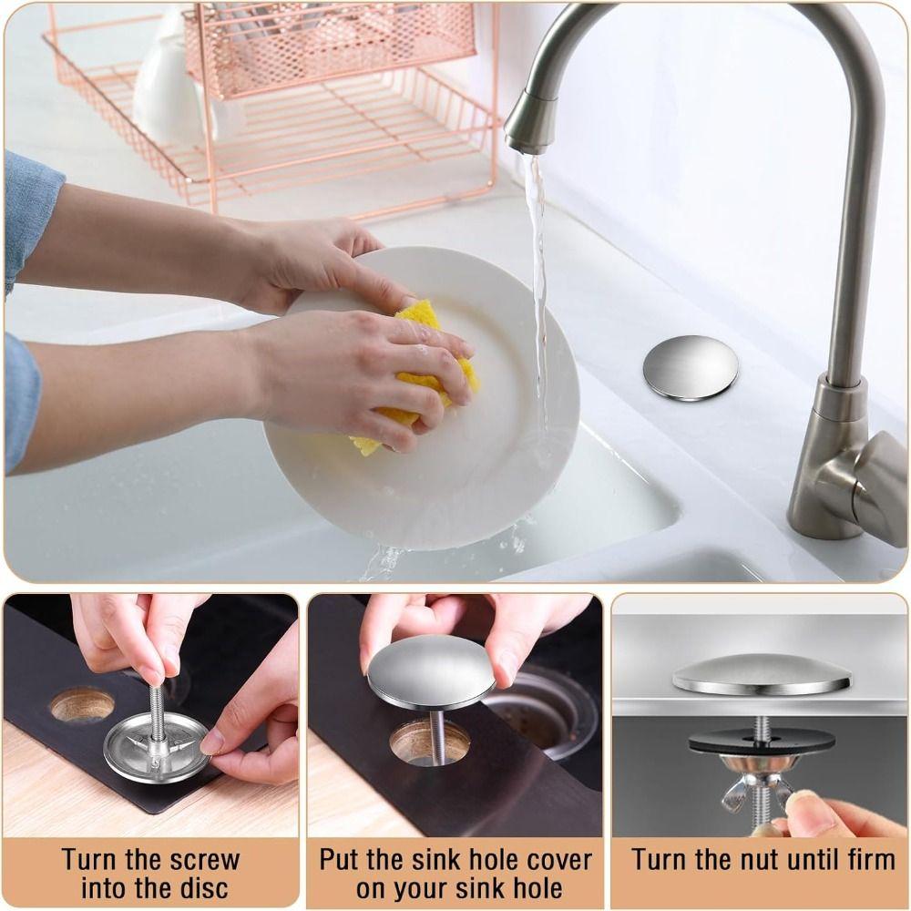 Stainless Steel Faucet Hole Cover M6 Sink Hole Plug Kitchen Accessories Sink Tap Hole Cap