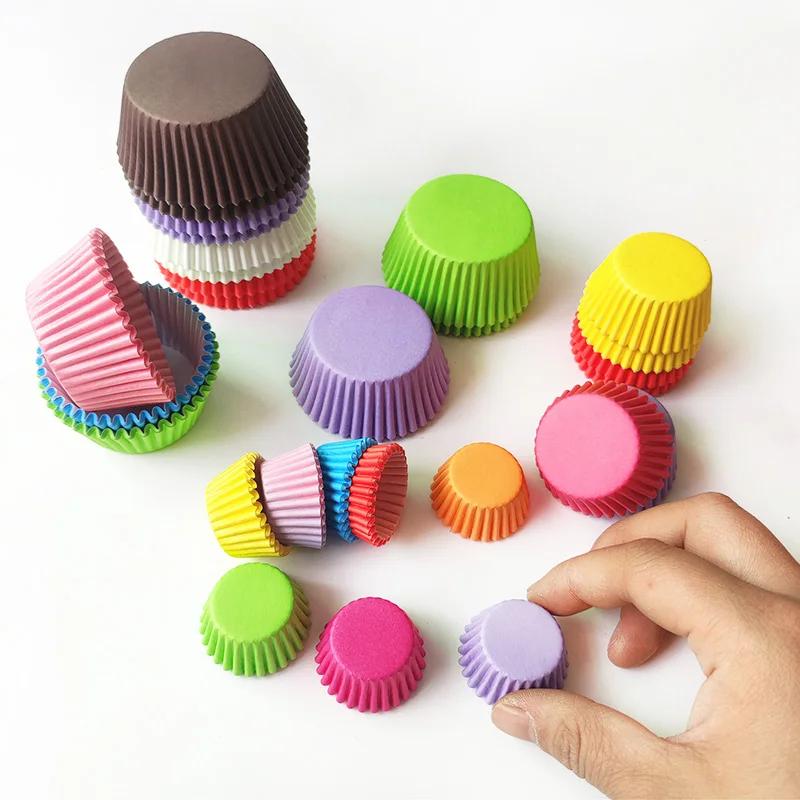 200-500pcs Mixed Color Baking Cups Cupcakes Muffin Liners Paper Cup Molds Greaseproof  Wrapper for Party Wedding Birthday