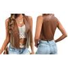 Gilet da Donna Vintage in Pelle con Frange e Apertura Frontale Costume Hippie Anni '70 Senza Maniche Abbigliamento Esterno da Cowgirl Western
