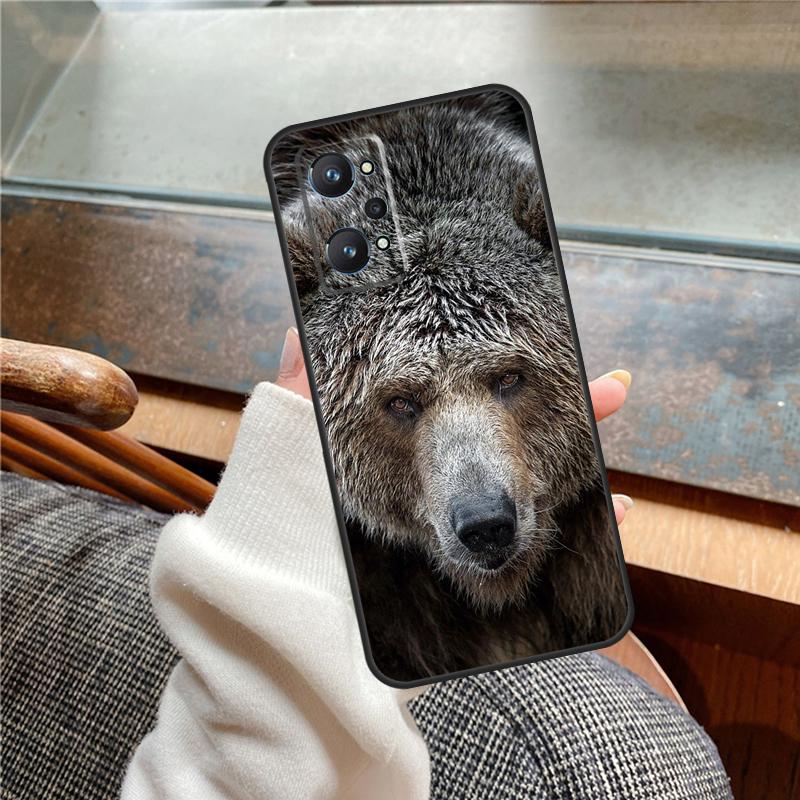 Cute Grizzly Bear Case For Realme 13 Pro Plus 11 12 14  C71 C75 C55 C51 C53 C25 C63 C61 C65 C67 GT6 GT7 15 Pro