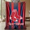 Boston Red Sox Custom Flannel Throw Blanket Print Your Name Text Soft Warm Blanket Holiday Present