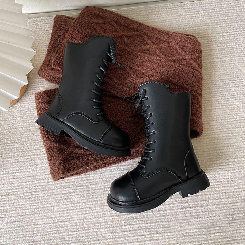 British Style Autumn/Winter Toddler Girls' Long Boots - Soft Sole, High Tube, Princess Design, Ages 1-3