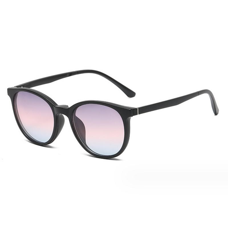 9505 New Retro Set Of Sunglasses Women Round Magnetic Clip Sun Glasses Tr Round Frame Prescriptio -0.5 -1.0 -2 To -6