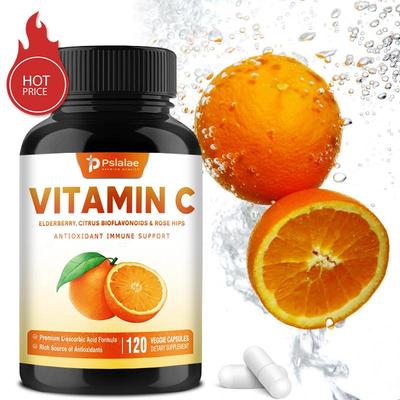 VITAMIN C 120 Capsules Premium L-Ascorbic Acid Formula for Bone Health, Nerve Health and Periodontal Health
