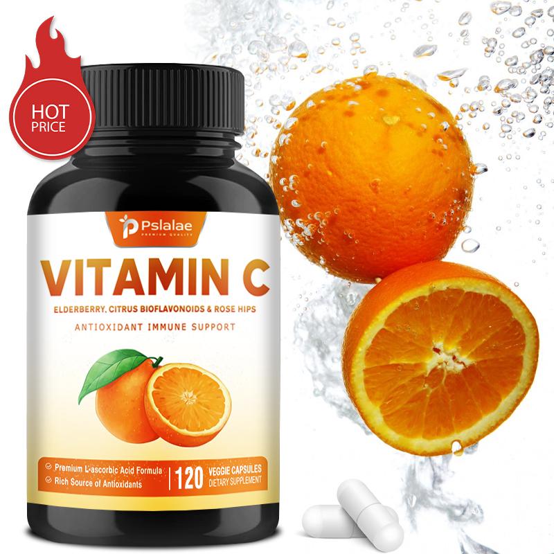 VITAMIN C 120 Capsules Premium L-Ascorbic Acid Formula for Bone Health, Nerve Health and Periodontal Health