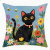 1/4Pcs Black Cat Floral Pillowcases For Cozy Decor Sofa Cushion Cover Home Bedroom Room Decoration