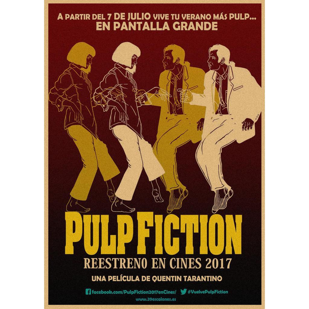 Pulp Fiction Retro Kraft Paper Poster - Classic Bar Wall Decoration