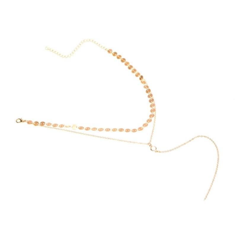 

Multilayer Individual Sequined Collarbone Chain Chocker Jewelry Simple Tassel Necklace