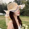 Wide-brimmed Straw Hat Breathable Beach Hat Sweet Sun Hat  for Summer Sun Protection