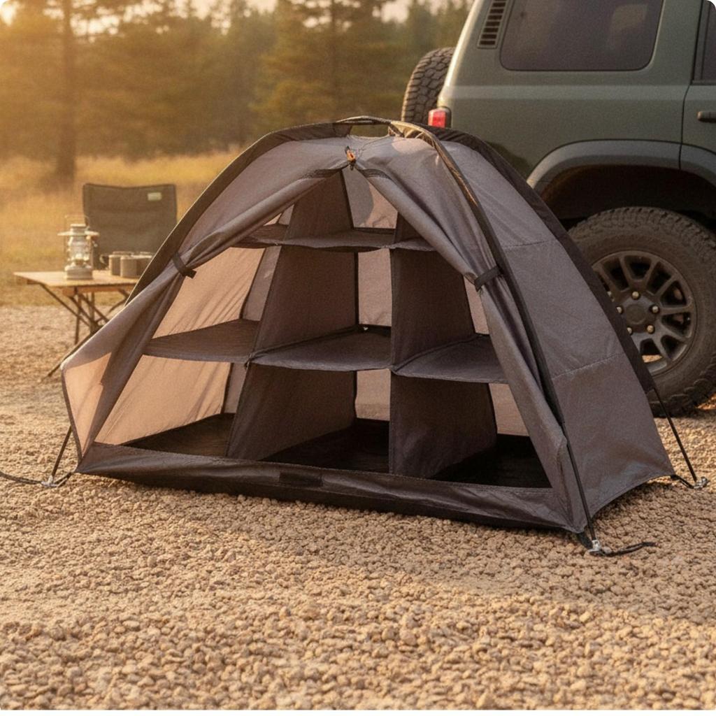 Tent-Style Storage Cabinet with Shelves Space-Saving Portable