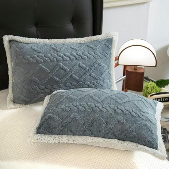Accogliente Federa per Cuscino Morbida e Calda Double-Sided per l'Inverno - Decorazione Morbida e Calda per la Camera da Letto