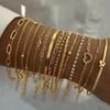 11pcs Fashion Minimalist Geometric Bracelet Set for Women Elegant Vintage Layered Snake Twist Chain Bead Bracelets Jewelry Gifts