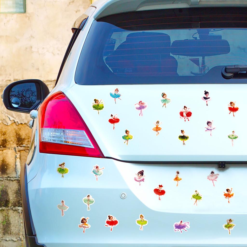 50 Dancing Girl Decorative Stickers, Cute Cartoon Stickers For Decorating Luggage And Cars