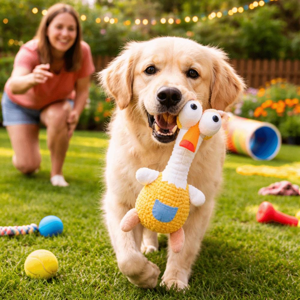 Funny Bite-resistant Plush Dog Toy Cartoon Cute Dog Chew Toy Simulated Animals Gnawing Grinding Doll Indoor Play