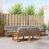 Outdoor Sofa Set with Cushions 7 pcs Natural and Light Grey
