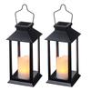 Solar Outdoor Hanging Lanterns, Flickering Flameless Candle Lanterns, IP65 Rainproof, Auto On Off, Rustproof Plastic