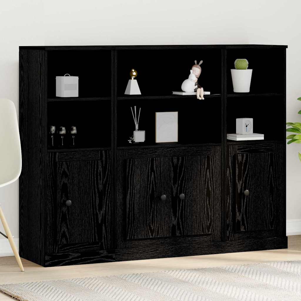Highboard Black Oak Effect 132 x 35.5 x 103.5 cm
