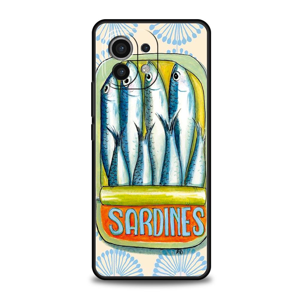 Sardines Canned Phone Case For Xiaomi Mi 15 14 14T 13T 12T Pro 12 13 11 Lite 5G 11T Poco X6 X7 X5 Pro Soft TPU Cover