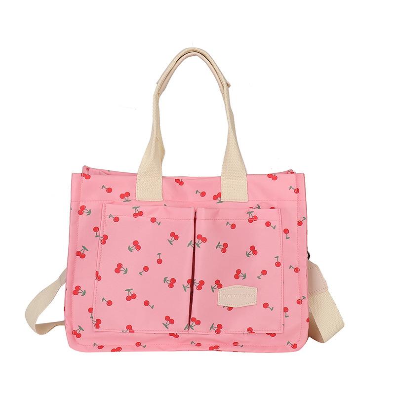Damen Tragetaschen Verstellbarer Riemen Clutch Kirschmuster Handtaschen Große Kapazität Shopper Pendeltasche Tragetasche Handtasche Bolsos De Mujer