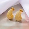 Vintage Matte Particles Water Drop Ear Cuff Earring for Women Simple Irregular Hollow Stud Earrings Jewelry for Party Gift