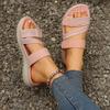 Sandali Bassi a Infradito da Donna Taglie Forti, Scarpe Casual Moda con Lavorazione Intrecciata, Sandali Bassi Estivi a Fascia Singola per Donna