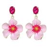 Pinkdudu Dripped Glaze Flower Zinc Alloy Stud Earrings Elegant Drop Blue Earrings Women Jewelry for Holiday PD2258