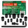 Impact Socket Set 1/2" 10-32mm 6-point