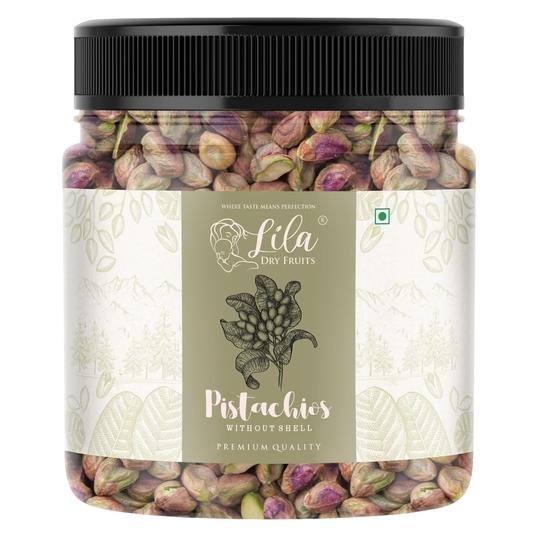 

LILA DRY FRUITS Pistachios 500 Gms Pistachio without Shell Raw Mota Unslated Pista | Unflavoured Plain Pista High in Protein 500GM