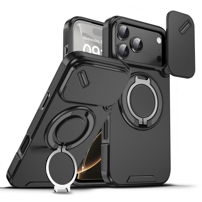 Cross Border Compatible IPhone 17 Promax Phone Case Lead Customer Push Window Magnetic Bracket Apple 16 Anti Drop Protective Cover