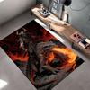 Viking Warrior on Fire Dragon suitable as a non-slip mat for the living room or bedroom sofa