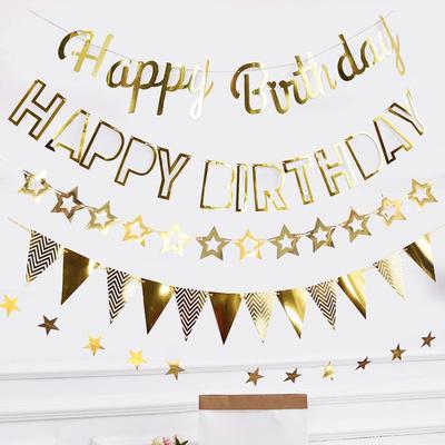 Birthday Party Pennant Birthday Party Decoration Scene Arrangement Trunk Kindergarten Hanging Flag Banner Pulling Flag