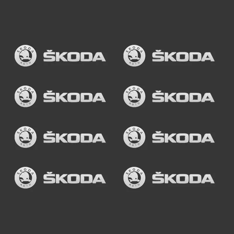 AFK1 Metal Car Decals Window Wiper Logo Sticker for SKODA VRS SCALA FABIA Octavia Kodiaq Superb Karoq YETI Auto Reflective Interior